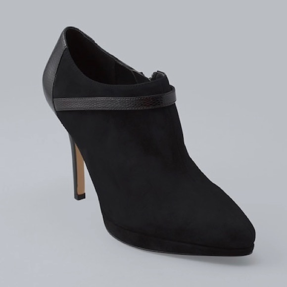White House Black Market Shoes - WHBM - SUEDE HIGH-HEEL ANKLE BOOTIES